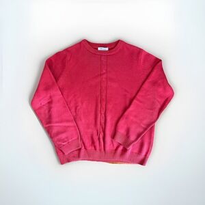 The Tog Shop Women's Crew Neck Ribbed Red Pull-Over Knit Sweater Sz S